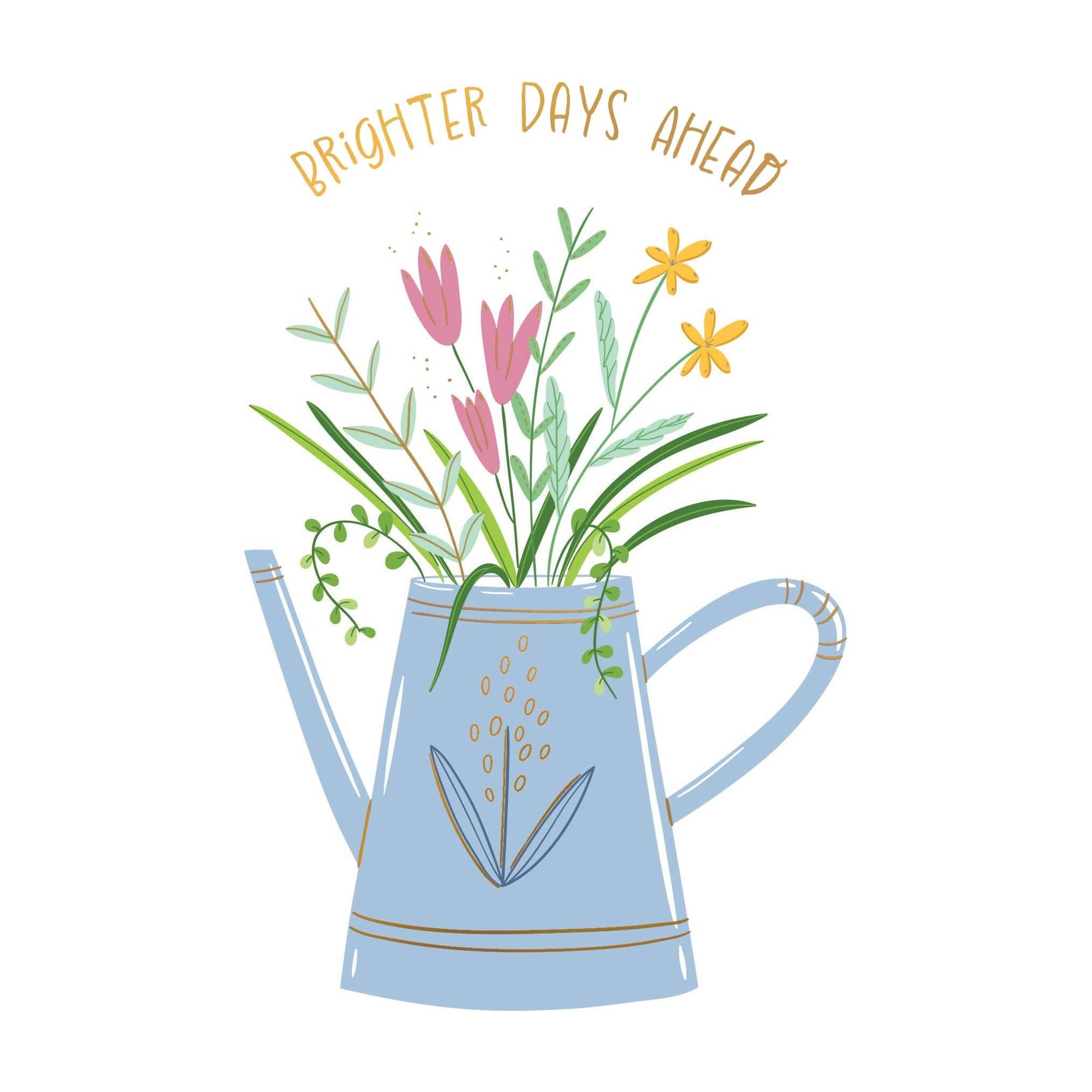 Pictura watering can get well card from the Everyday Cards collection, featuring a charming illustration of a watering can.